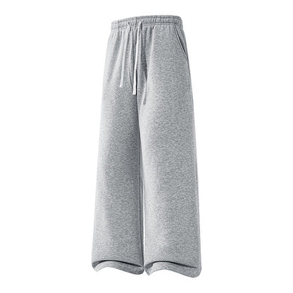 Pantalon jogging large femme gris clair