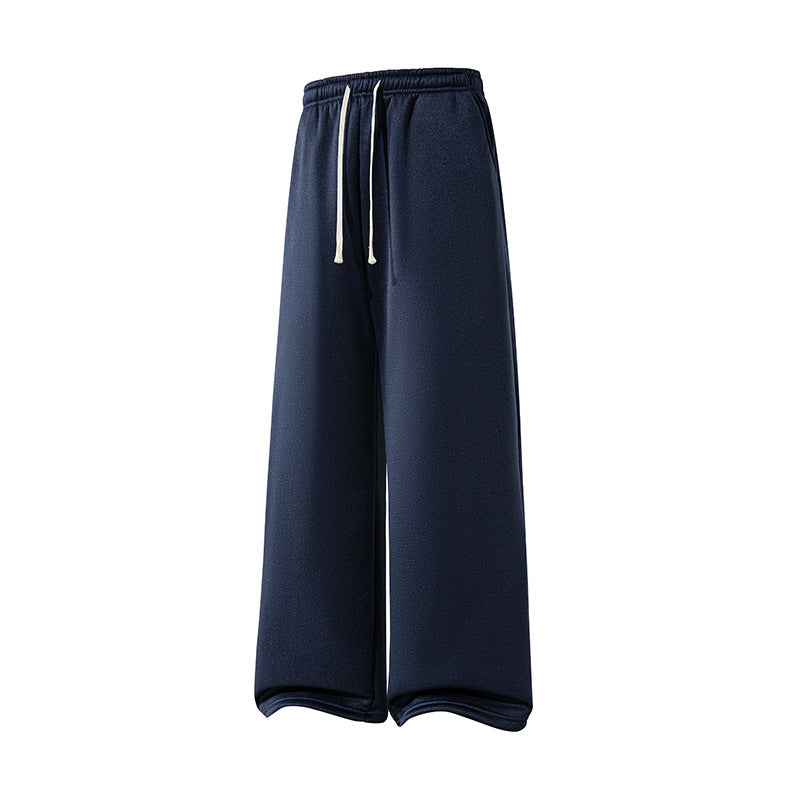 Pantalon jogging large femme bleu marine